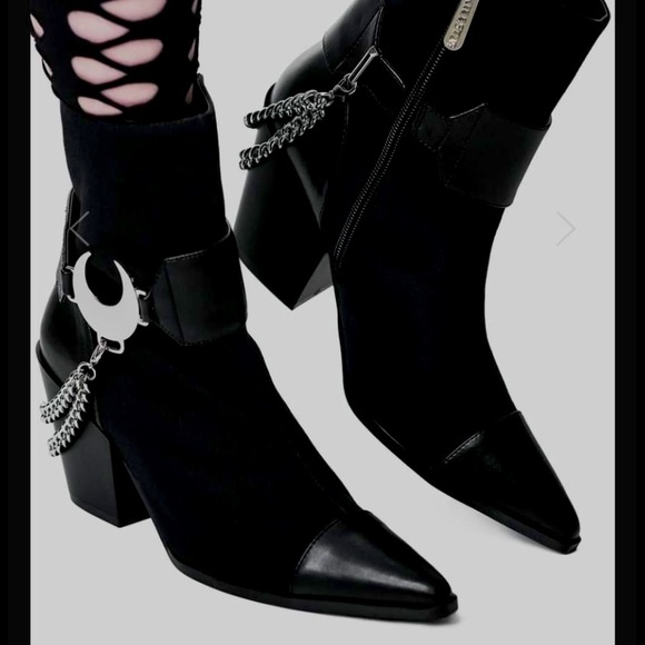 Killstar Shoes - Luana moon killstar pinklewicker boots edge goth